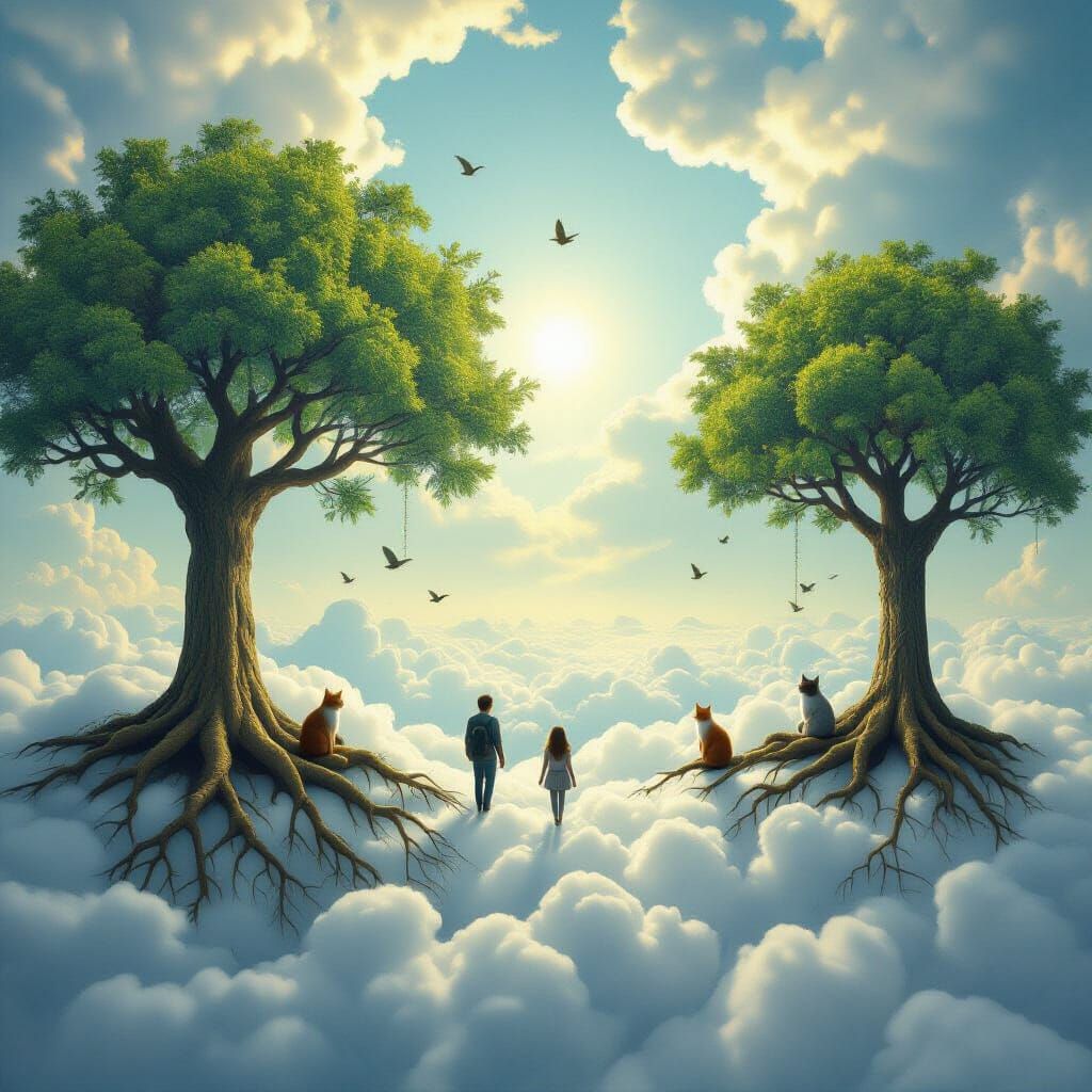 Surreal Cloud Forest with Root Walkers