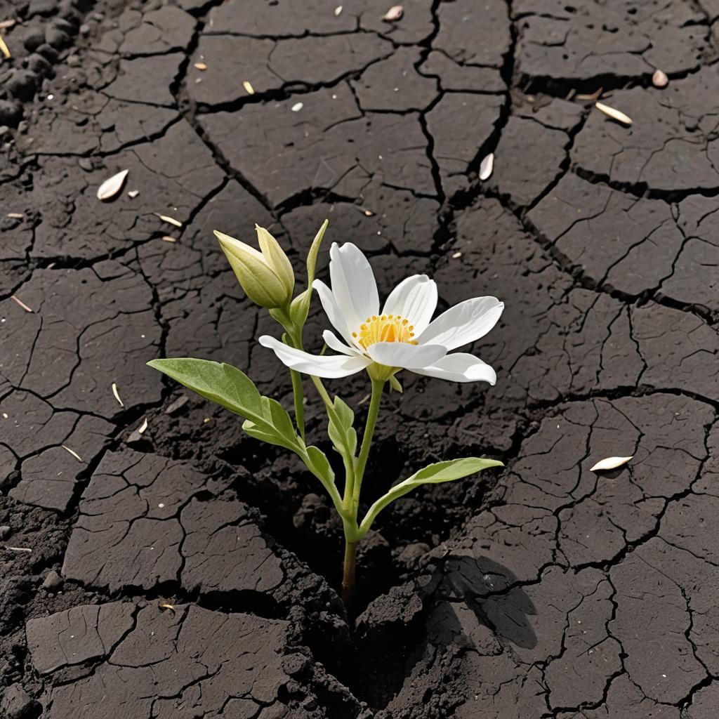 White Flower Emerging: Symbolism and Hope