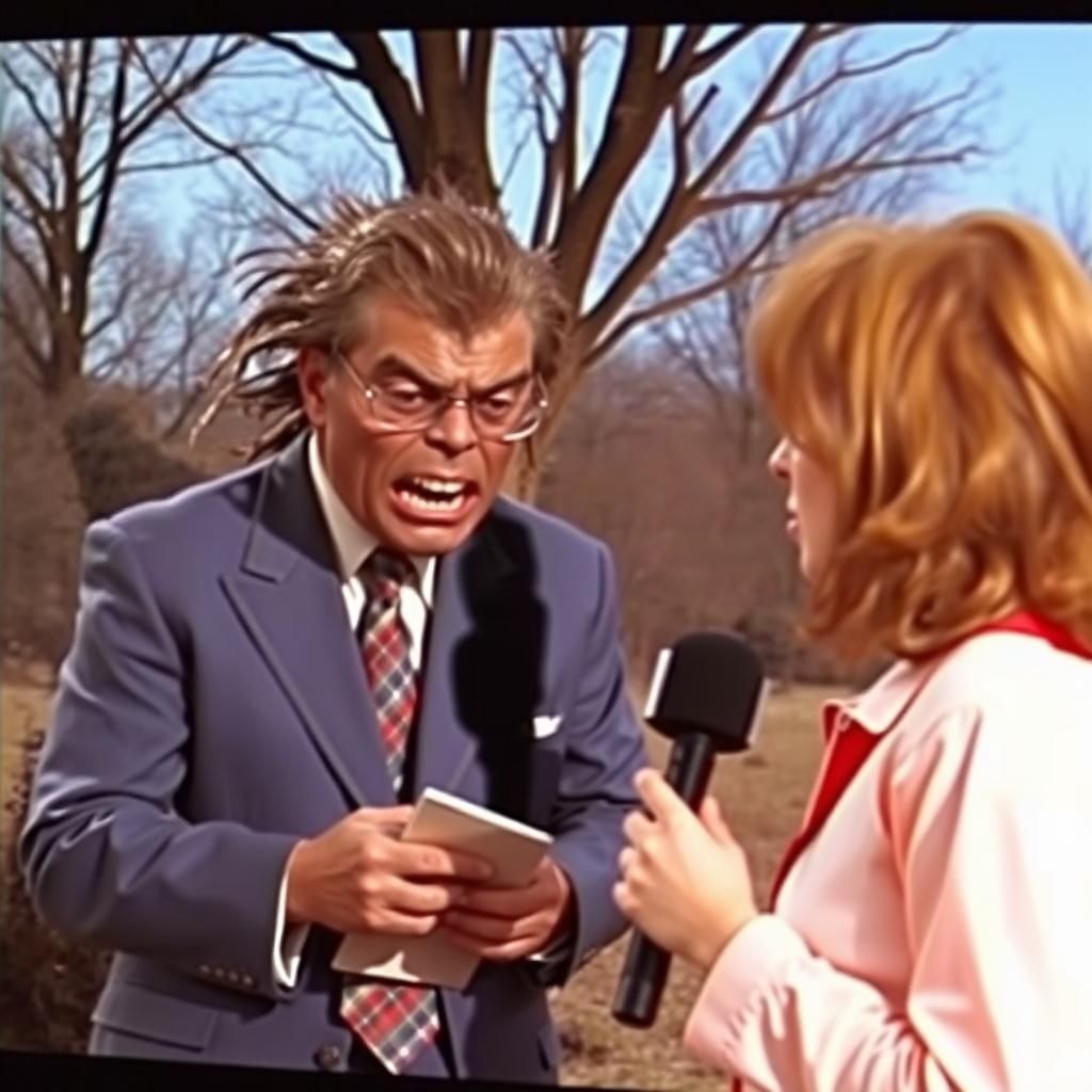 80s TV News: Reporter Interviews Strange Creature