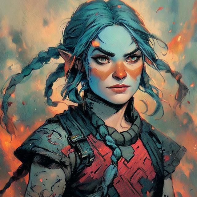 Fire Bender Avatar in Painted Style