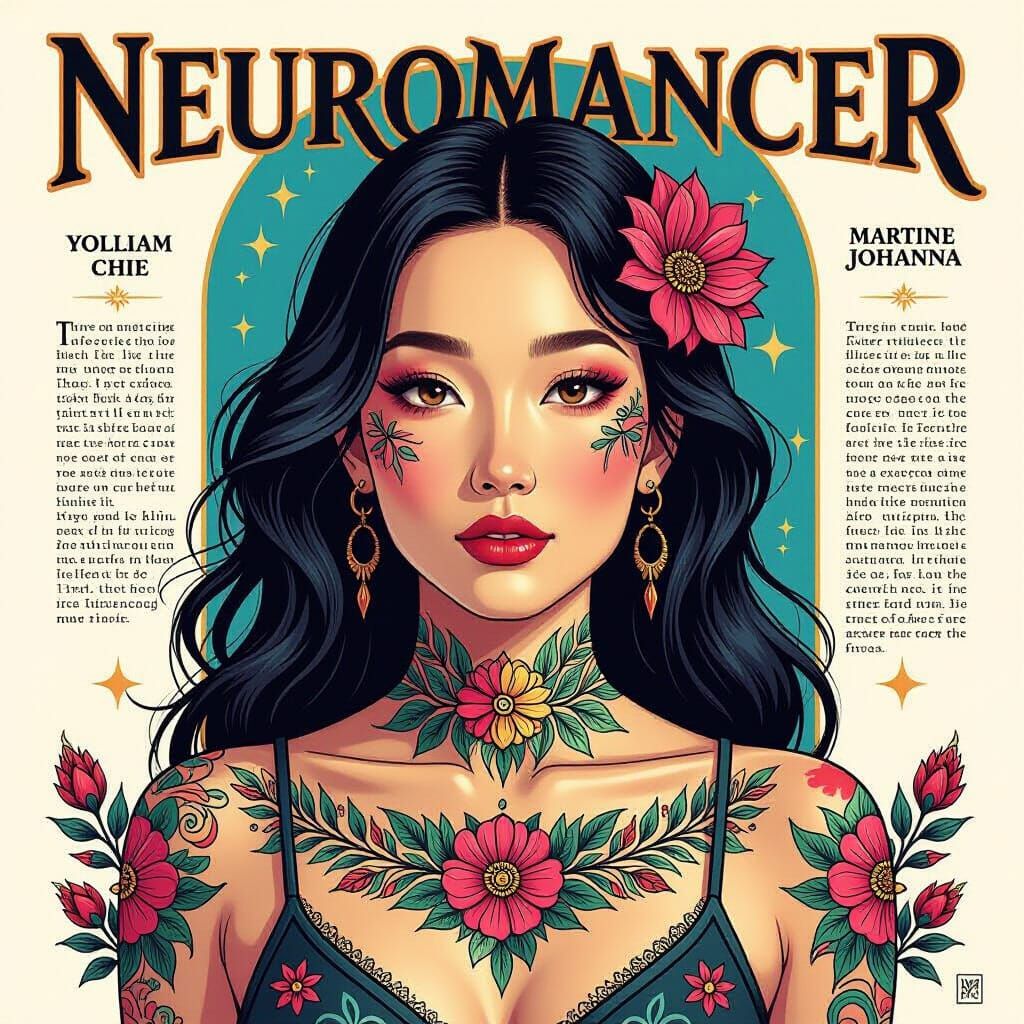 Vibrant Portrait Inspired by Neuromancer in Digital Art Styl...