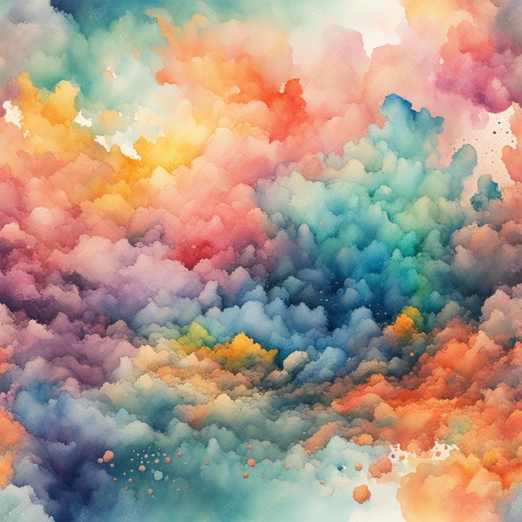 Colorful Abstract Watercolor in Impressionist Style
