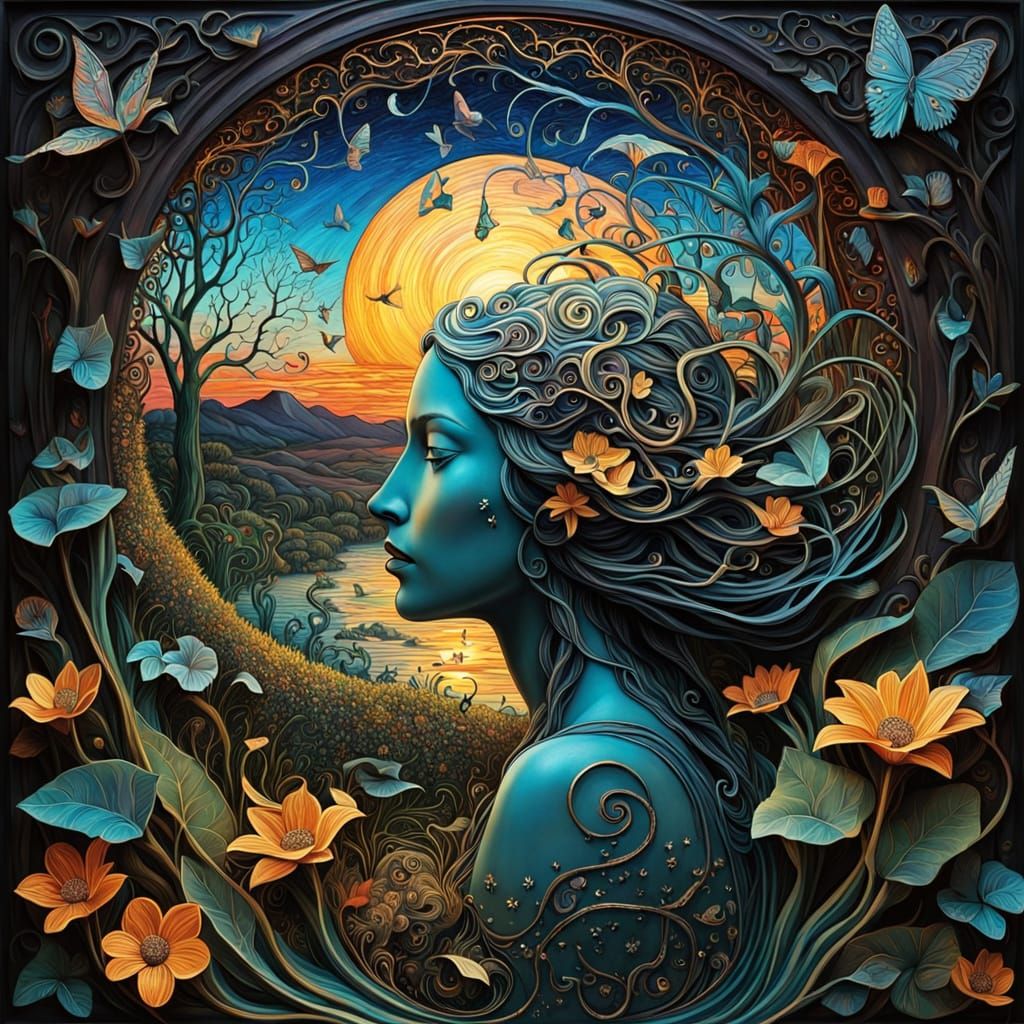 Surreal Fragmented Goddess Reassembles Shattered Music Amids...