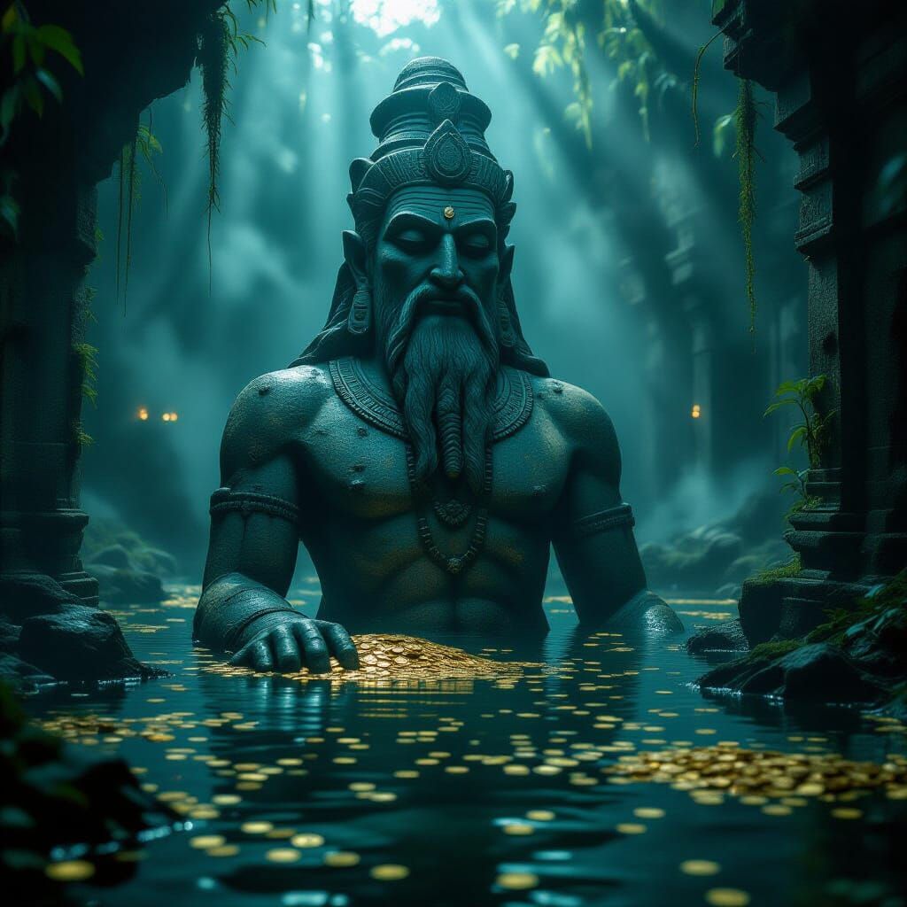 Ancient God Statue in Treasure Swamp