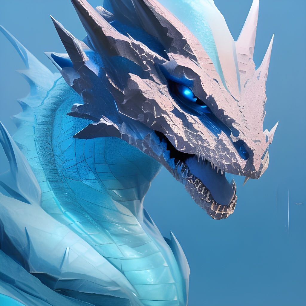 Sleek Crystal Dragon Head Concept Art