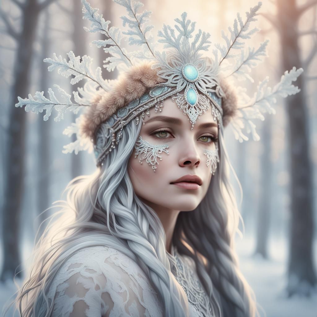 Cyborg Forest Guardian in Digital Painting Style