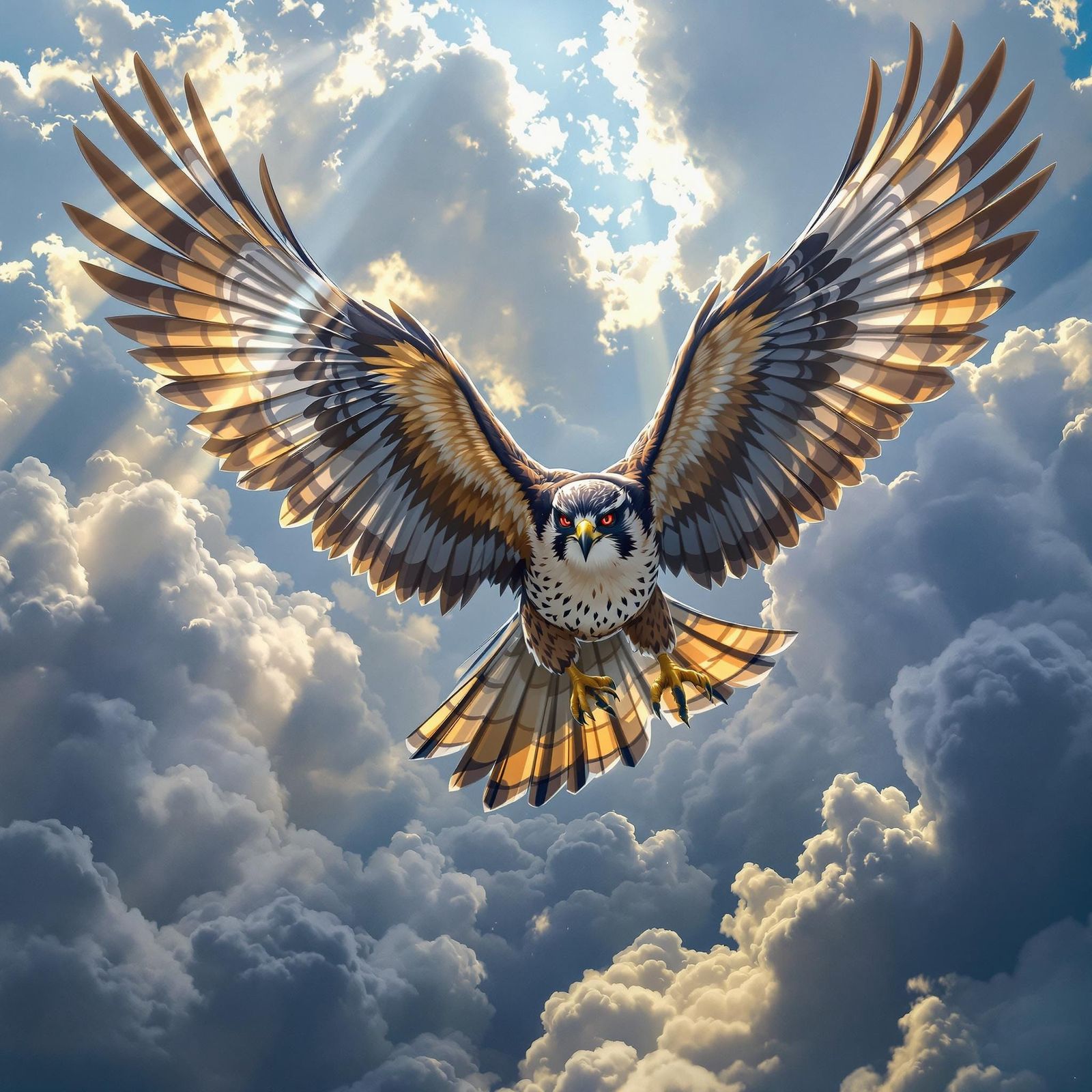Regal Falcon in Dramatic Flight