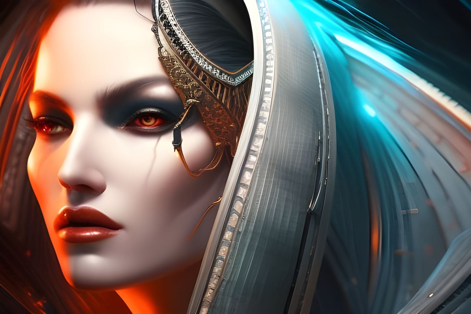 Voluptuous Female Portrait in Dark Fantasy Style