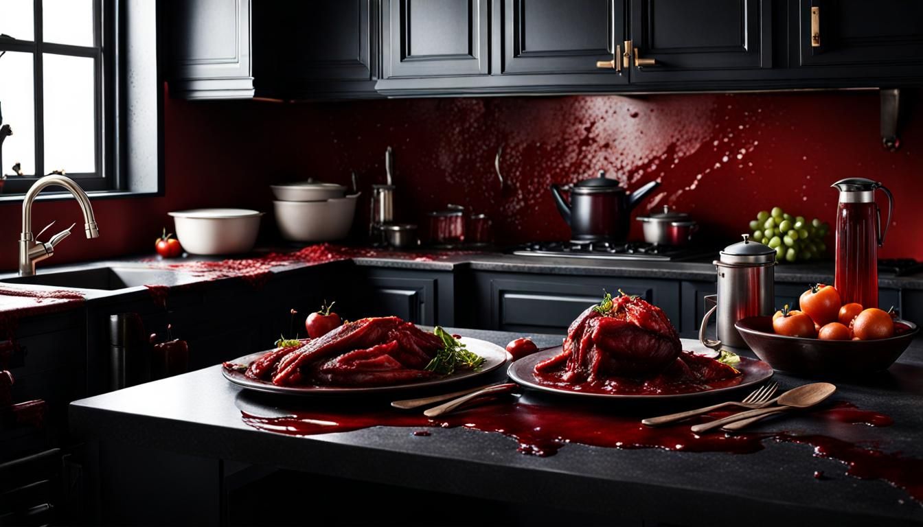 Photorealistic Midnight kitchen {bloody}