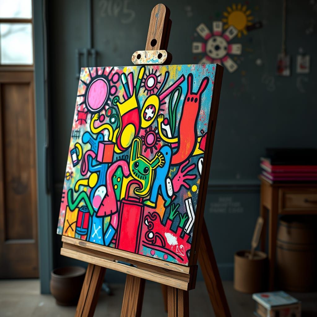 Keith Haring's Pop Art Easel Comes to Life in Vibrant 8K Art