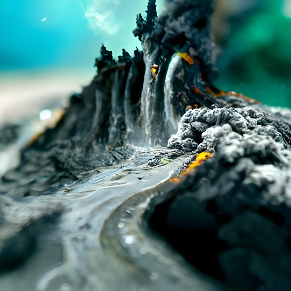 Magma River Erupts in Batumi: Photorealistic Digital Art