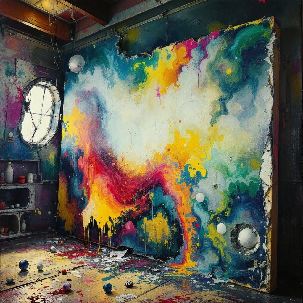 Distorted Canvas Dominates Surreal Ship's Interior