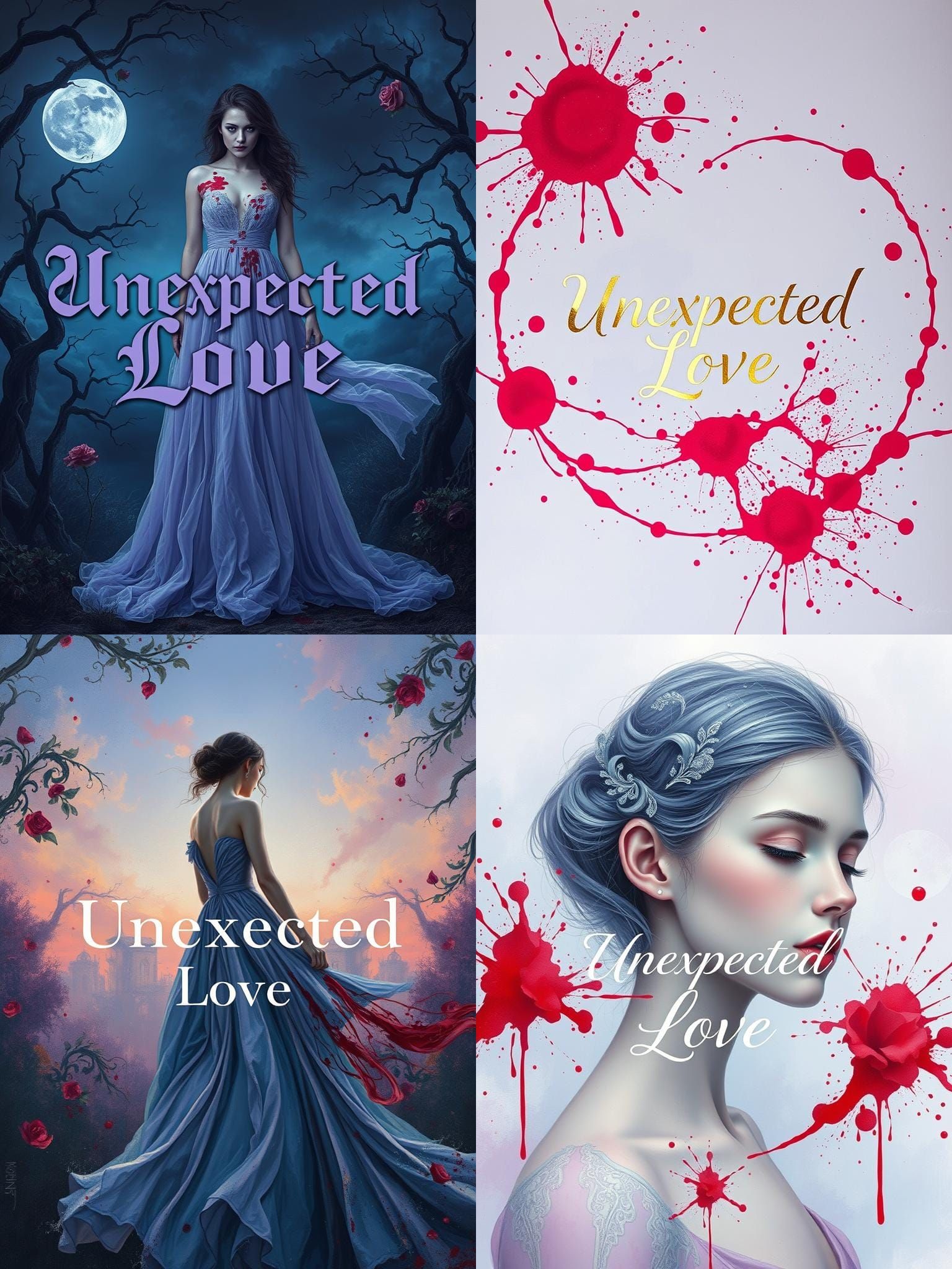 Abstract Unexpected Love in Lavender and Blue