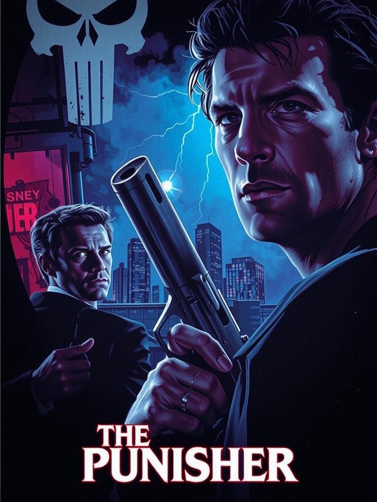 The Punisher in Dark Comic Book Style