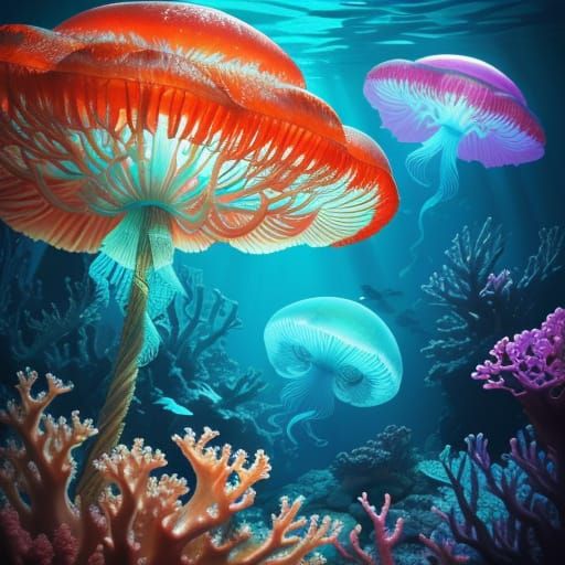 Underwater Human Habitat in Hyperrealistic Digital Art