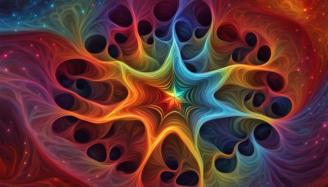 Vivid Fractal Starscape in Impasto Oil Style