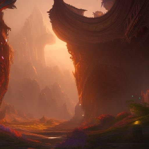 Fantastical Rift in Detailed Matte Painting Style