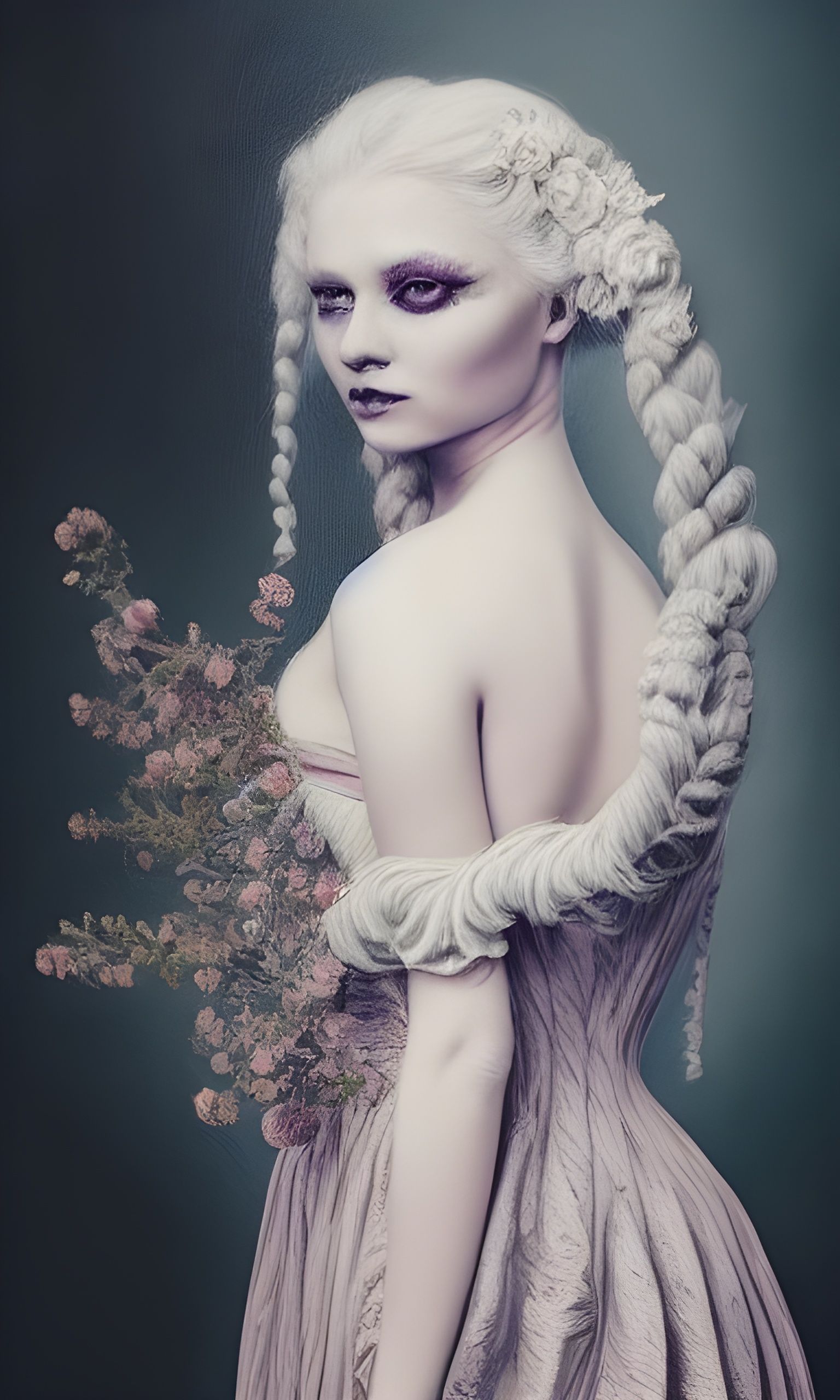 Hauntingly Beautiful Lady in Rococo Dress