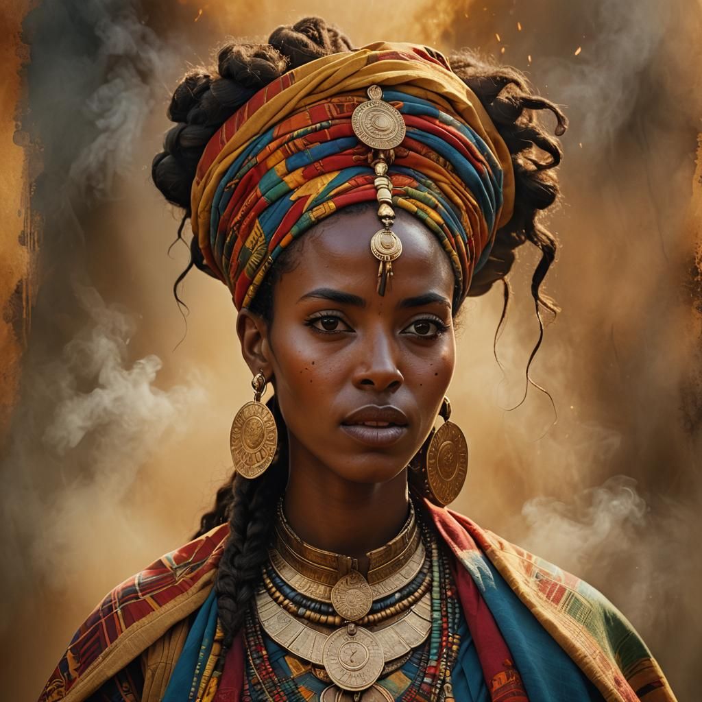 Ethiopian Woman Portrait in Dramatic Lighting