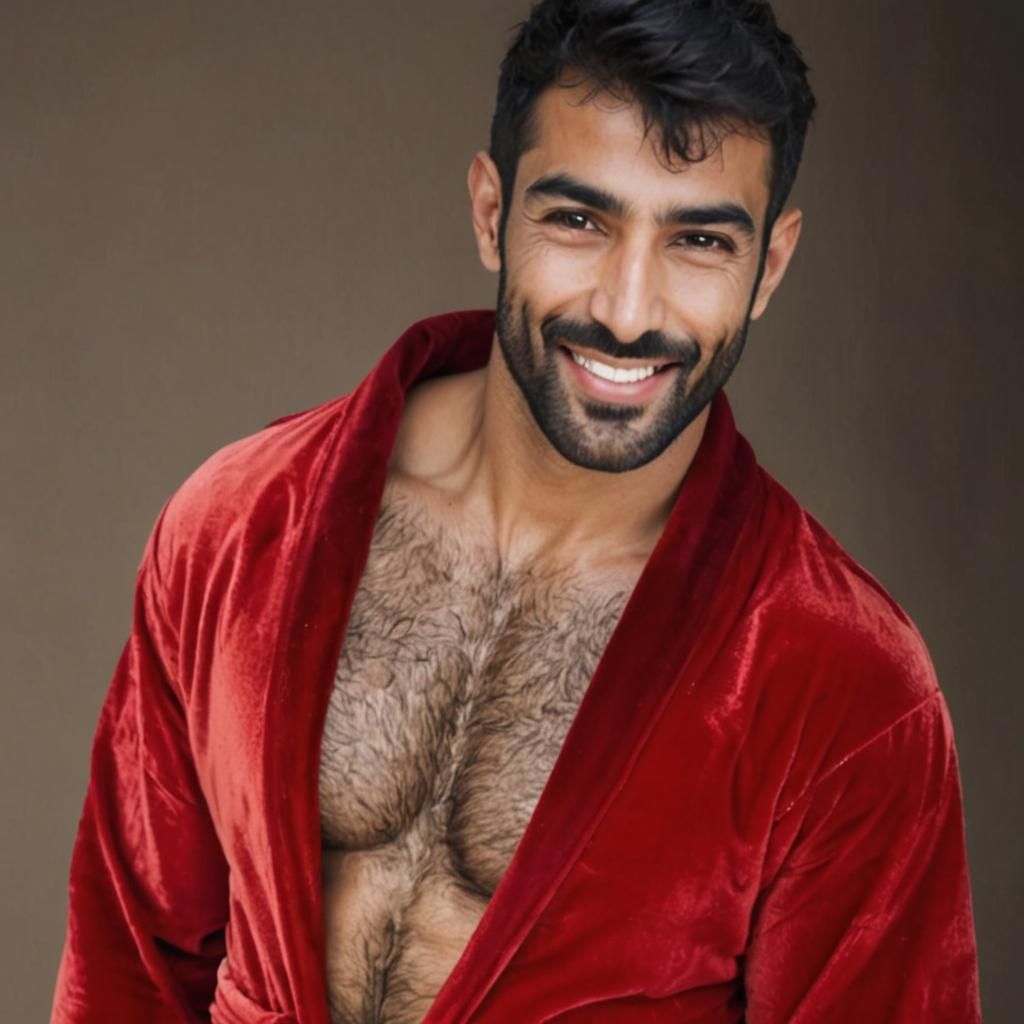 Hirsute Man in Golden Robe, Impressionist Gouache