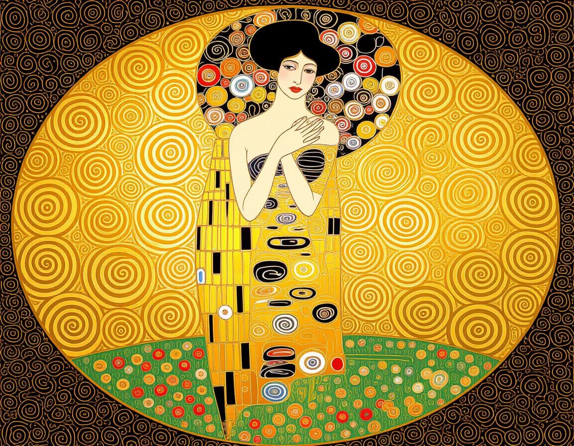Biophilic Art: Klimt-Inspired Golden Dreamscape