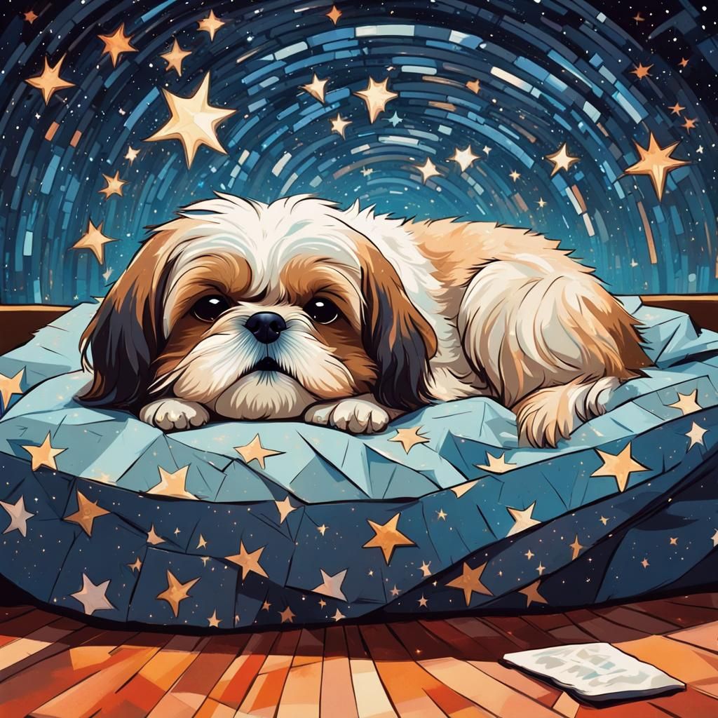 Shih Tzu in Cosmic Dreamscape