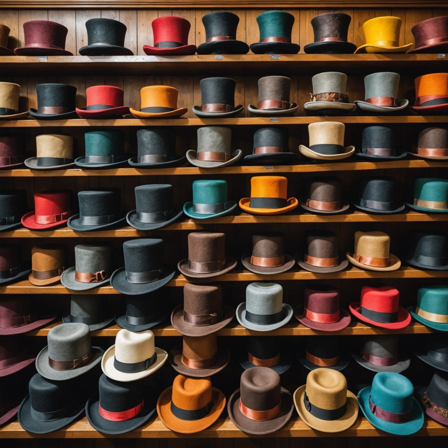 A Hat Store Displaying Colorful and Couture Hats