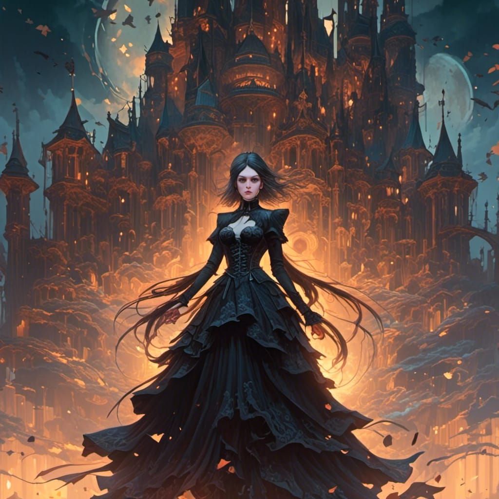 Anna Kendrick Dark Fantasy Gothic Portrait