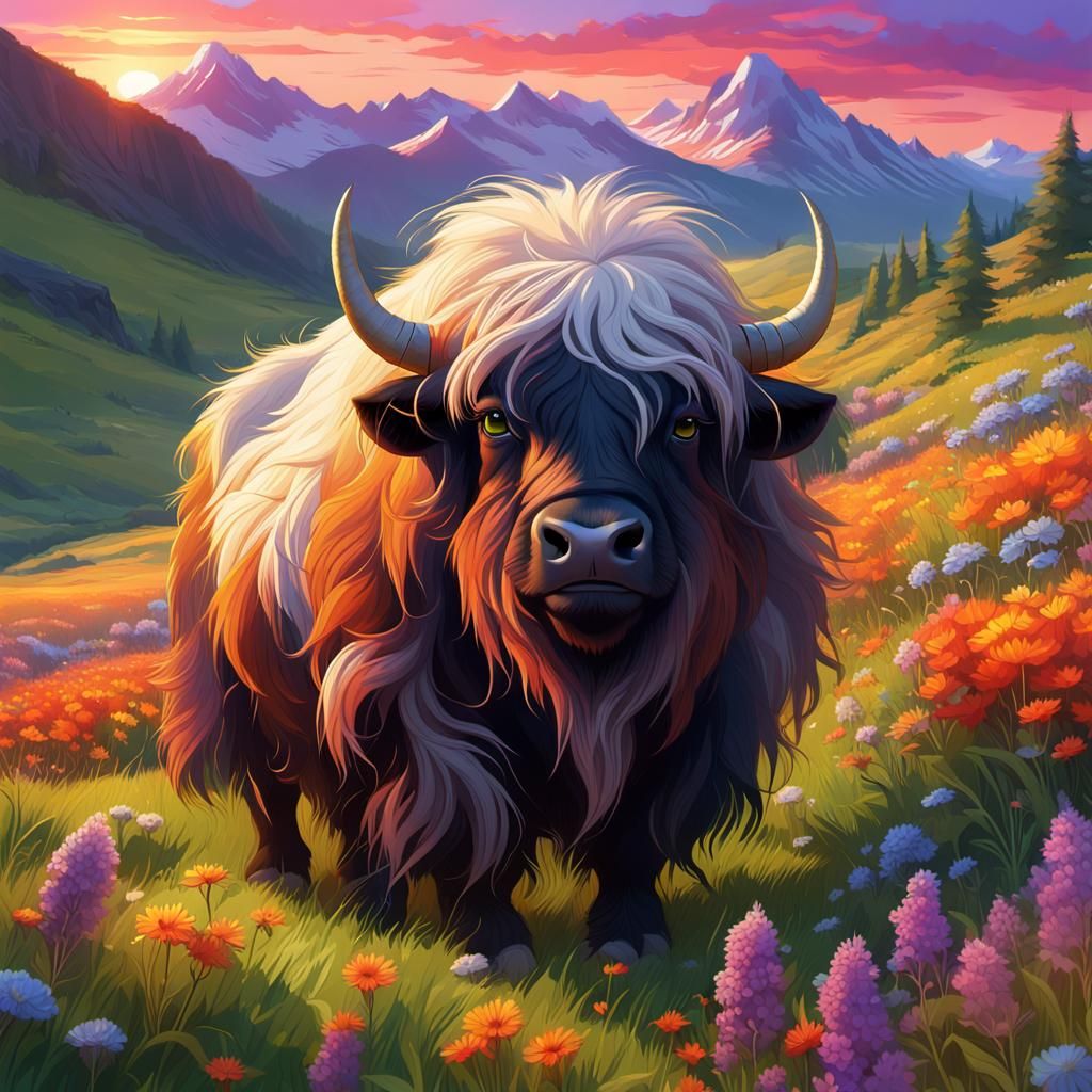 Yak in the Mountain Meadows