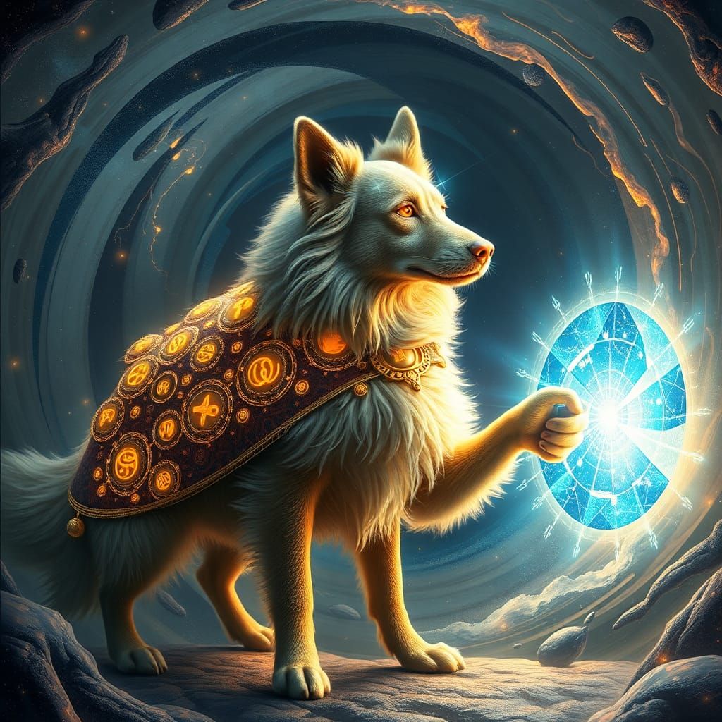 Ethereal Cosmic Wonder Dog Wielding Telekinetic Powers