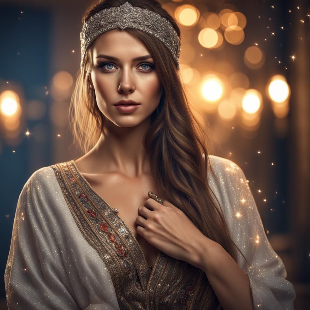 Beautiful Serbian Woman in Ethnic Dress, Realistic 4K
