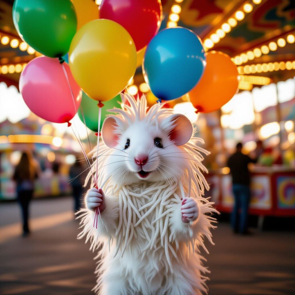 Mouse with Dreadlocks at Funfair, Cinematic Style