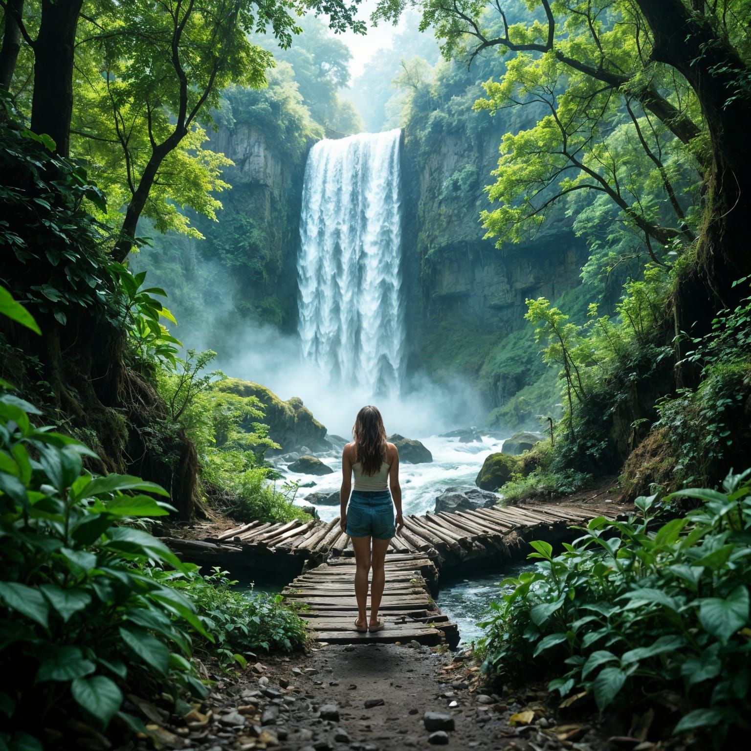 Vibrant Exotic Jungle Oasis in Hyper Photorealism