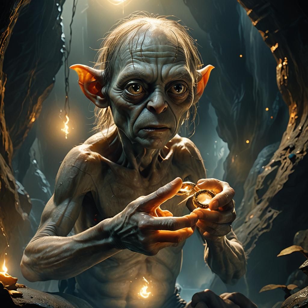 Gollum and the Ring: Fantasy Matte Painting