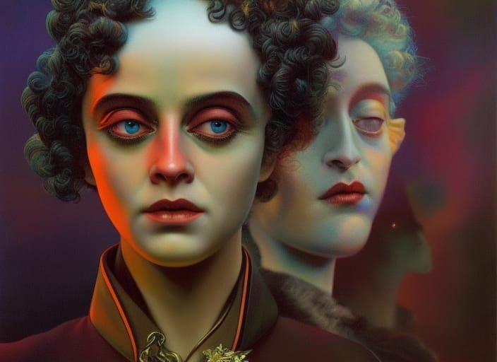 Hysterical Face in Hyperrealistic Pastel Art