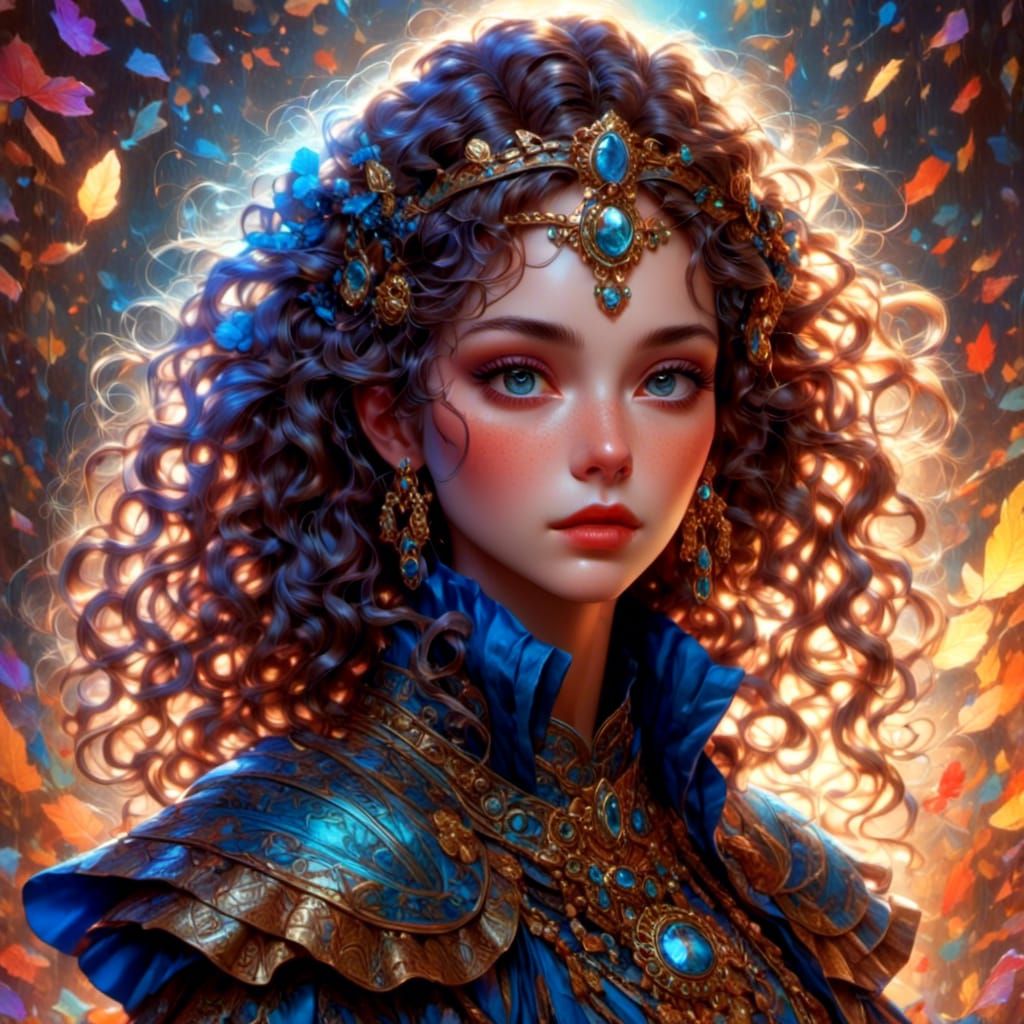 Elegant Lady Portrait in Hyperrealistic Impasto Style