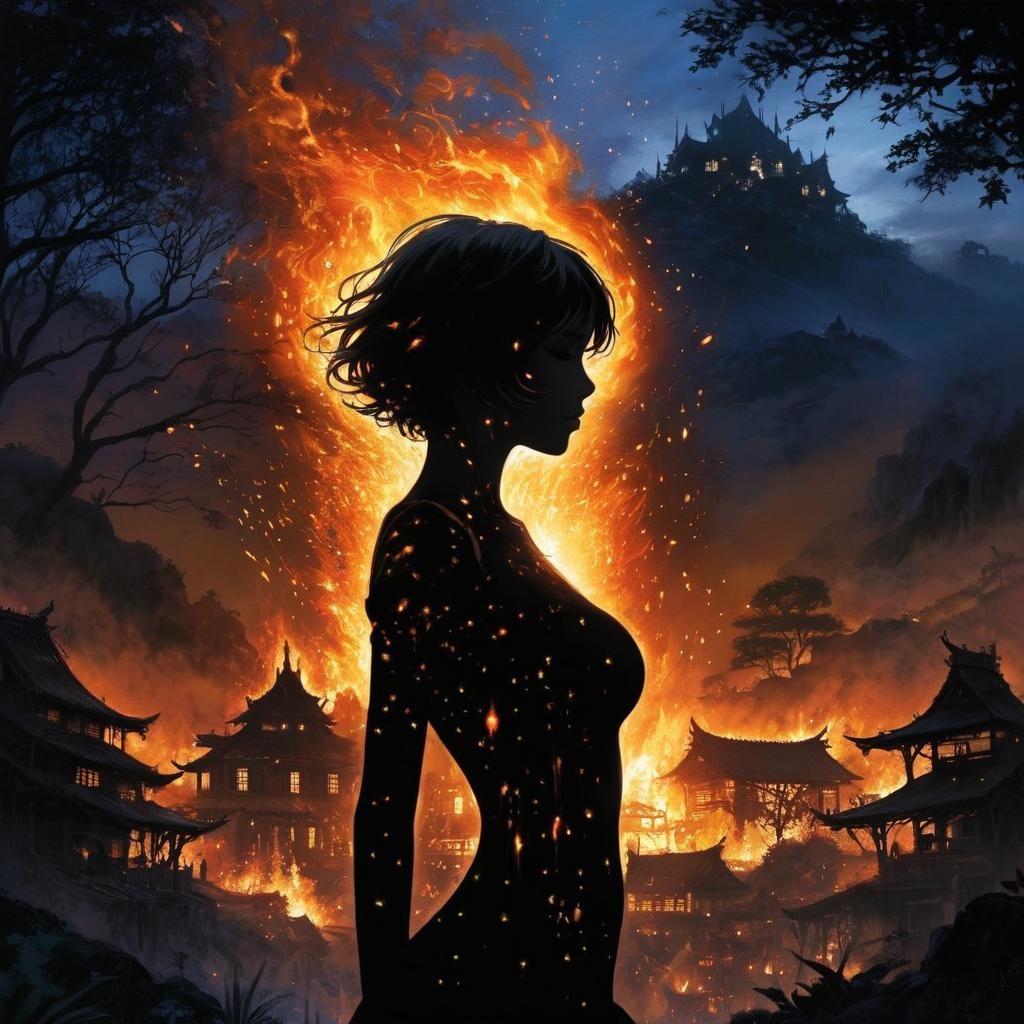 Silhouette Art: Girl on Fire (Juggernaut XI)