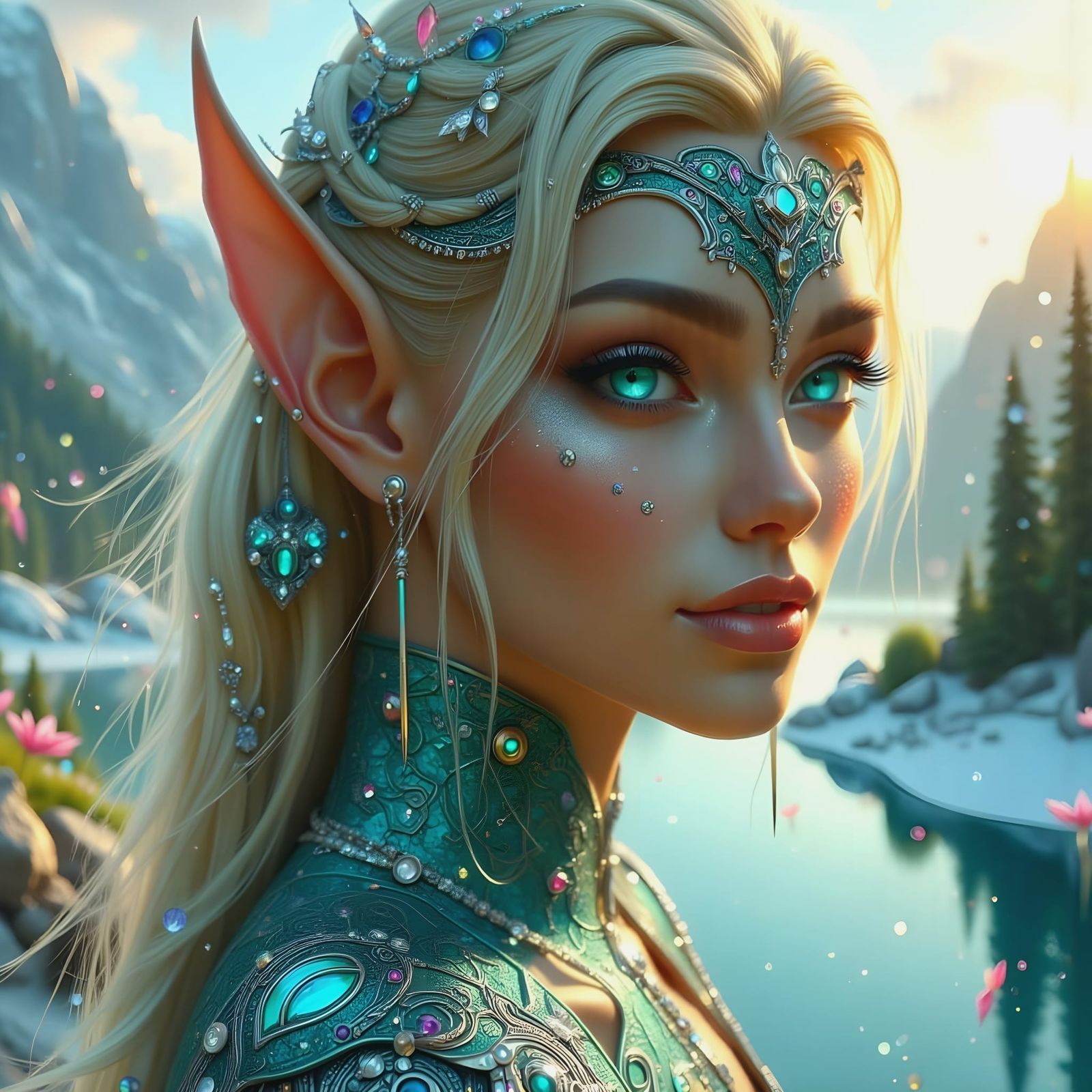 Enchanting Female Elf in Hyperrealistic Detail