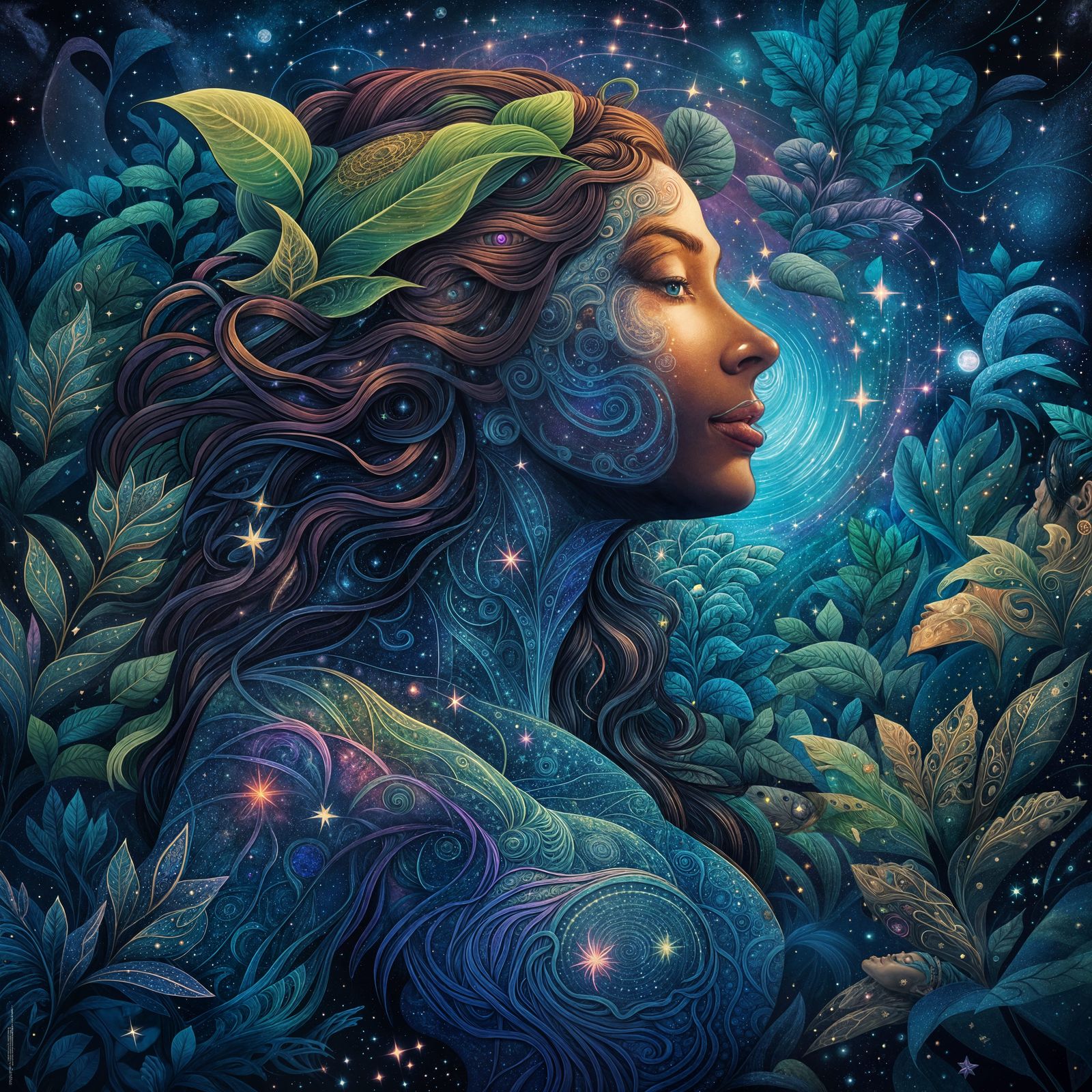 Earth Mother Holographic Astral Illustration
