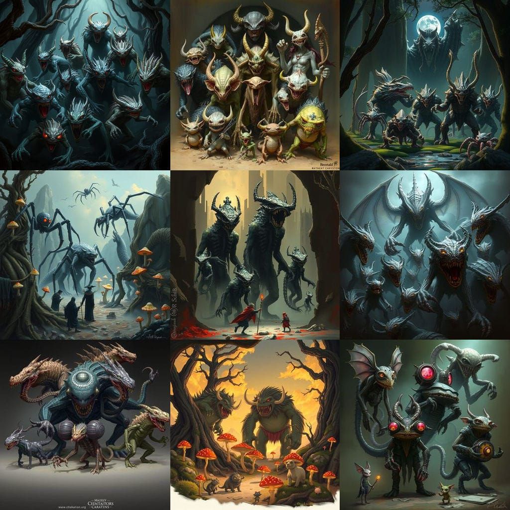 Fantasy RPG Monsters in Various Sizes and Difficulty Levels