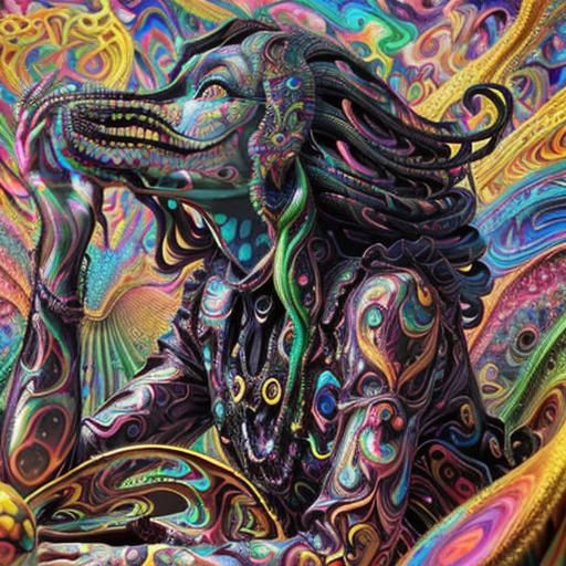 Psychedelic Cornucopia: Surreal 3D Masterpiece