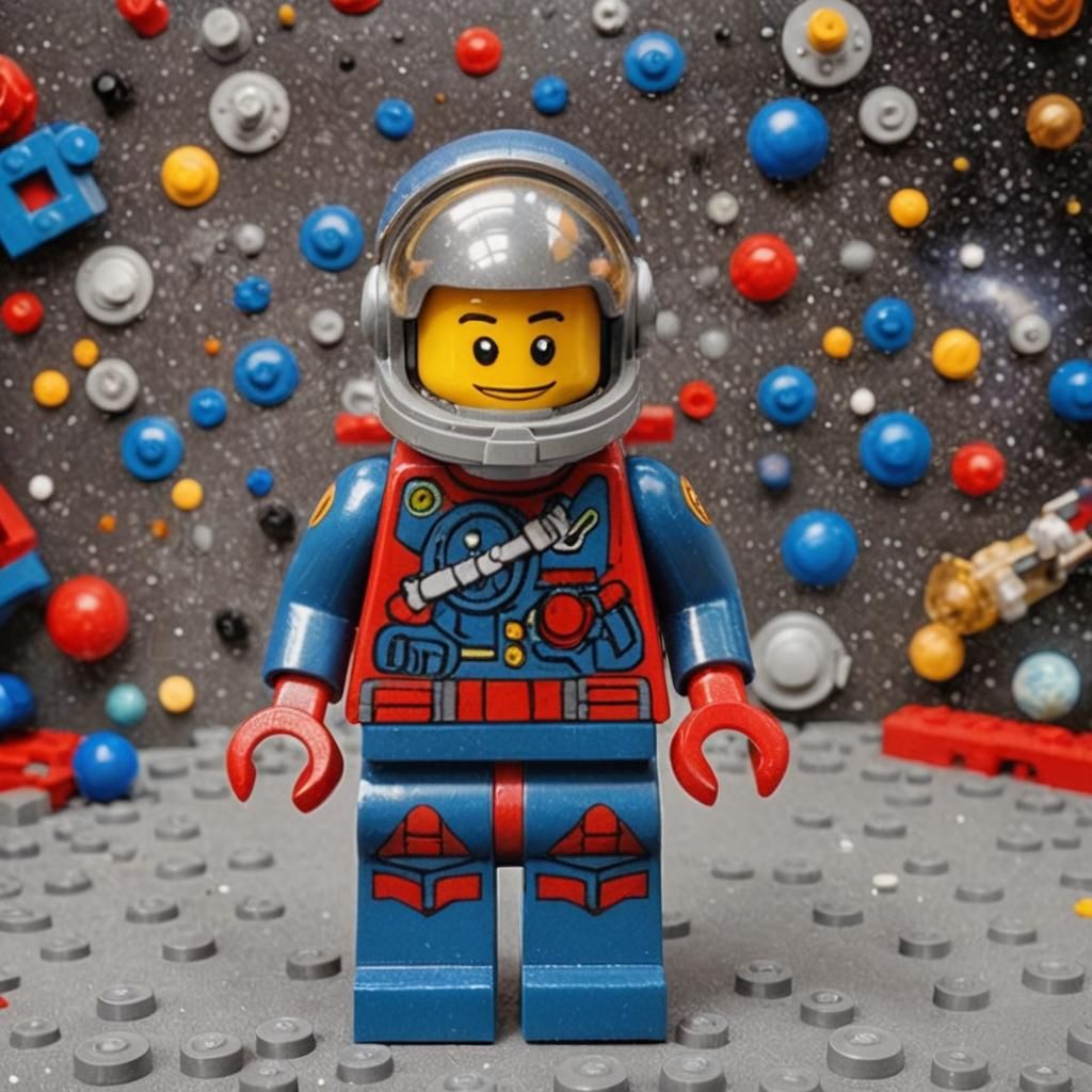 Lego Astronaut in Spaceship in Space