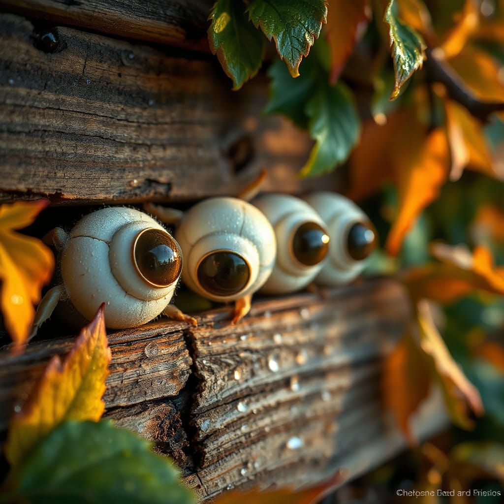 Hyper-Realistic Mosaic Eyes in Cinematic Warmth