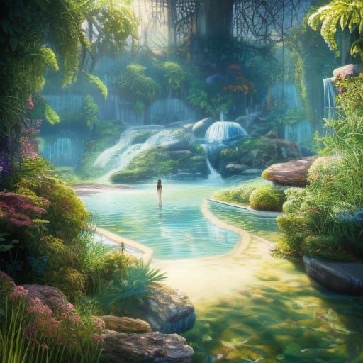 Paradise Oasis: Beautiful Outdoor Swimming Pool