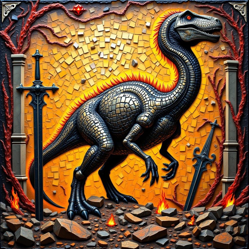 Dinosaur(s), Something Metal, and Something on fire.