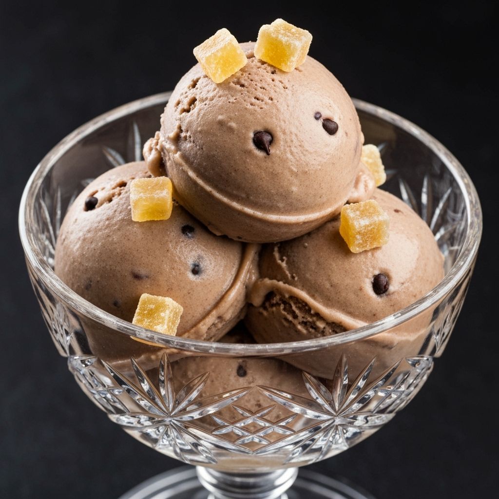 Gourmet Gianduja Gelato with Crystallized Ginger
