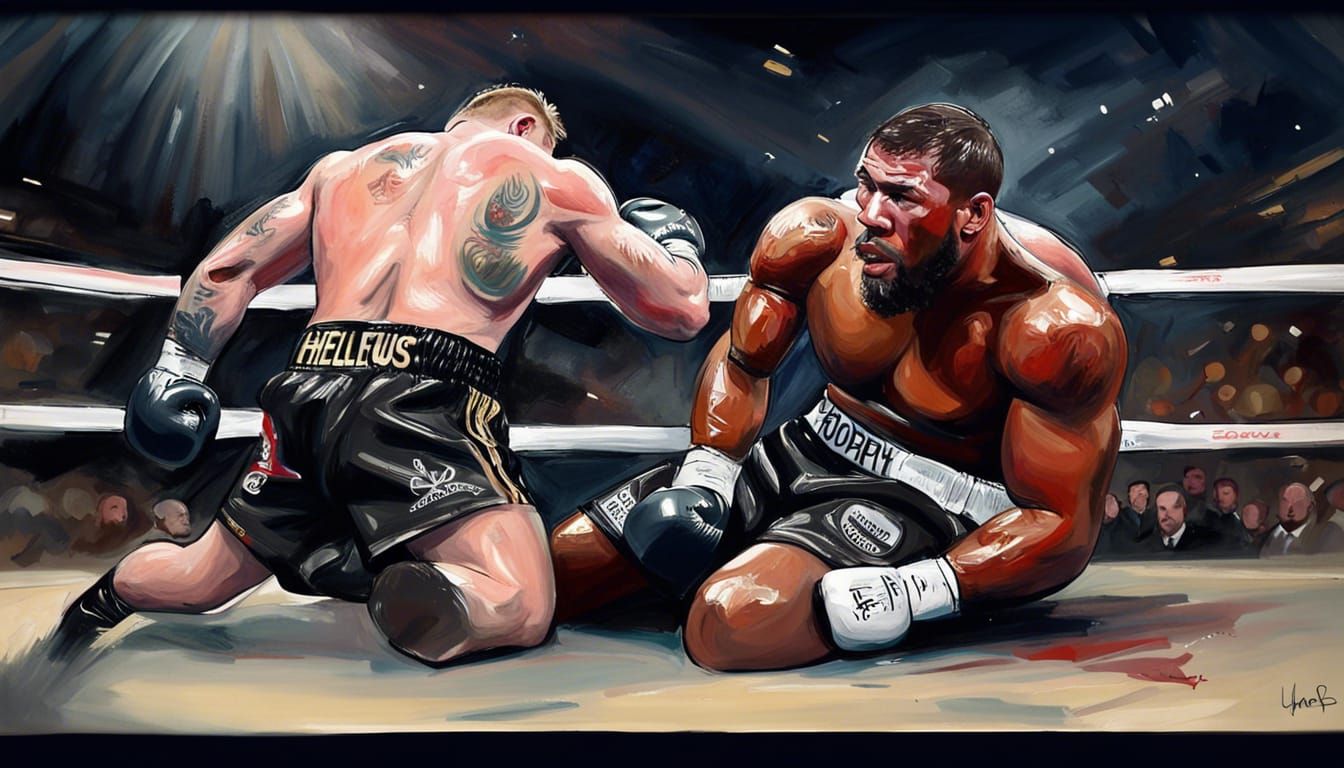 Boxing Knockout in Simon Bisley Style