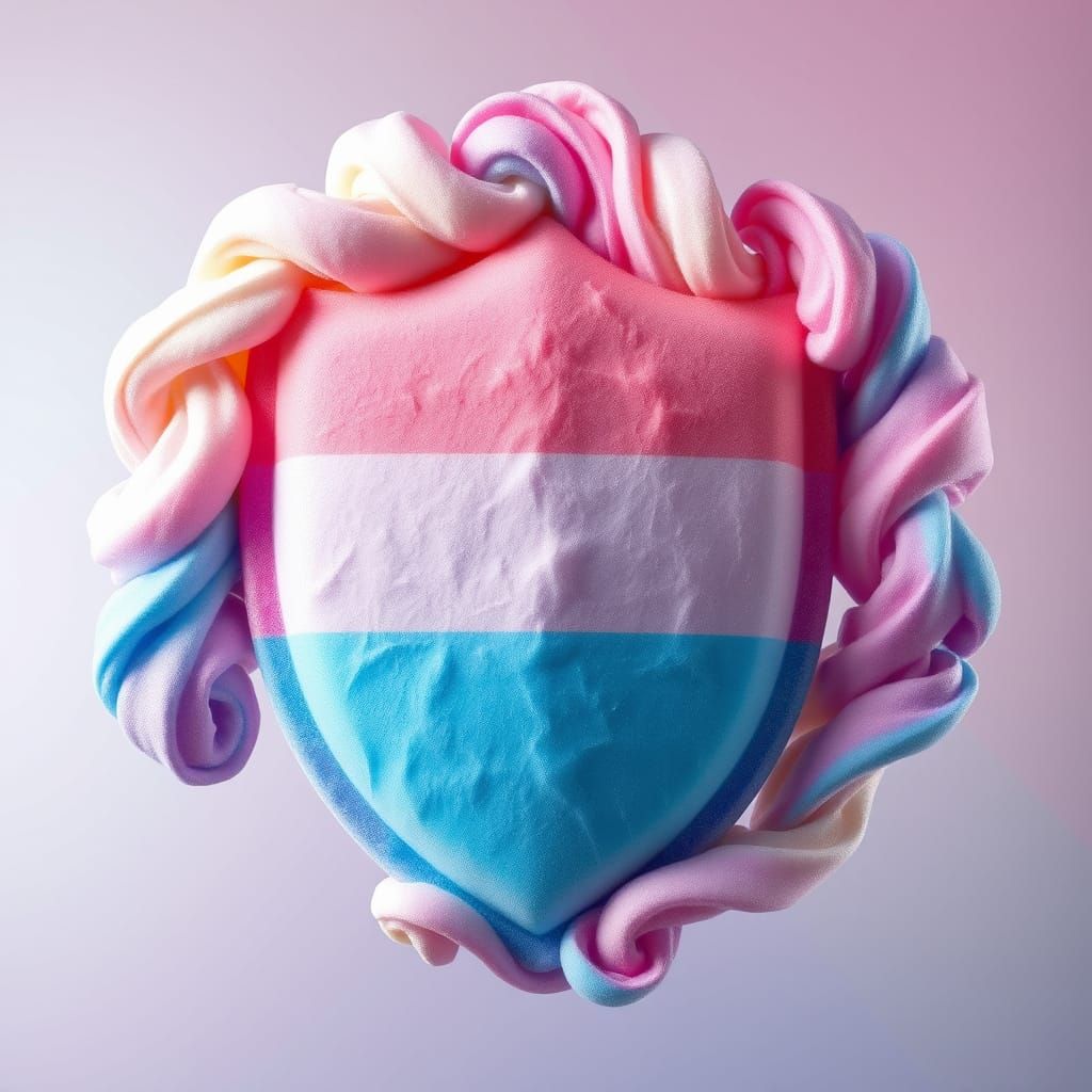 Whimsical Cotton Candy Shield in Vibrant Colors