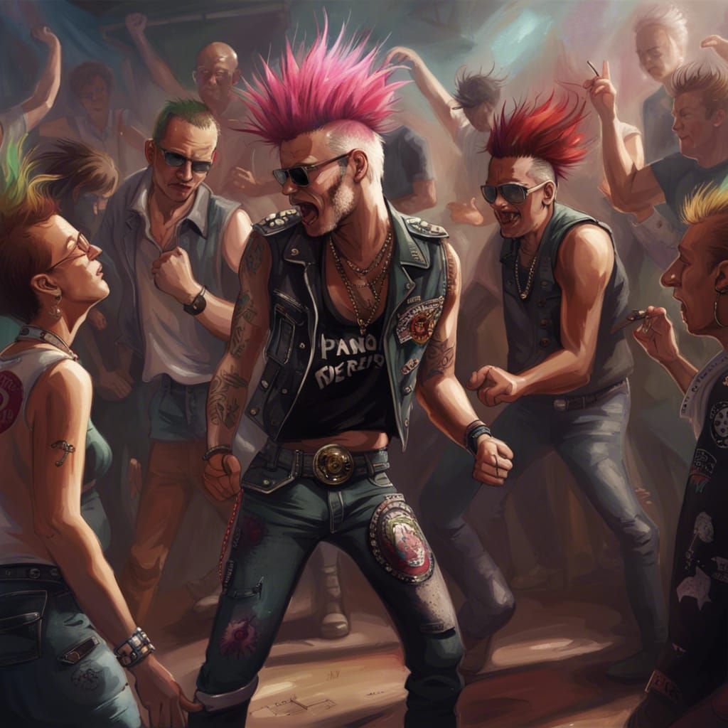 Punks dancing popo at a punk rock show