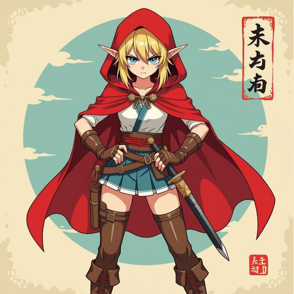 Angry Elf Teenager in Anime Key Visuals Style